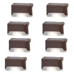 LED trappelys, solcelledrevet trinlys Hvid 8-pakke
