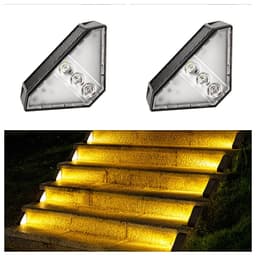 Solcelledrevet trappelys til udendørs brug - Varmt lys, nem installation 2 Pack