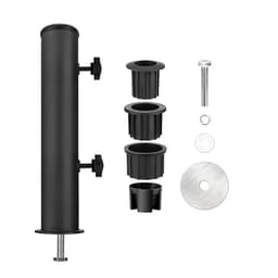 Parasollholder Sett - Svart Enkelt Hull Rustfritt Stål Hylse med Skiver