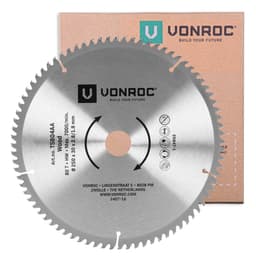 VONROC Klinge 80T – Ø250 x 30 x 2,8/1,8 mm | Til Bordrundsav TS504AC, TS505AC | Universel | Til Træskæring