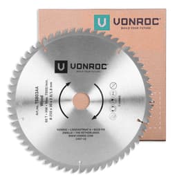 VONROC Klinge 60T – Ø250 x 30 x 2,8/1,8 mm | Til Bordrundsav TS504AC, TS505AC | Universel | Til Træskæring