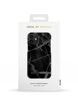 Printed Case iPhone 12 Mini Black Thunder Marble