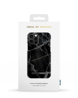 Printed Case iPhone 12 / 12 Pro Black Thunder Marble