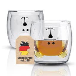 2x Kaffekop Krus Termoglas 230 ml Tekop Kaffeglas