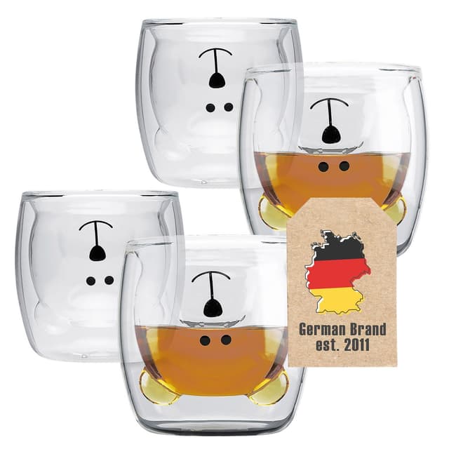 4x Kaffekop Termokrus Glas 230 ml Tekop Kaffeglas