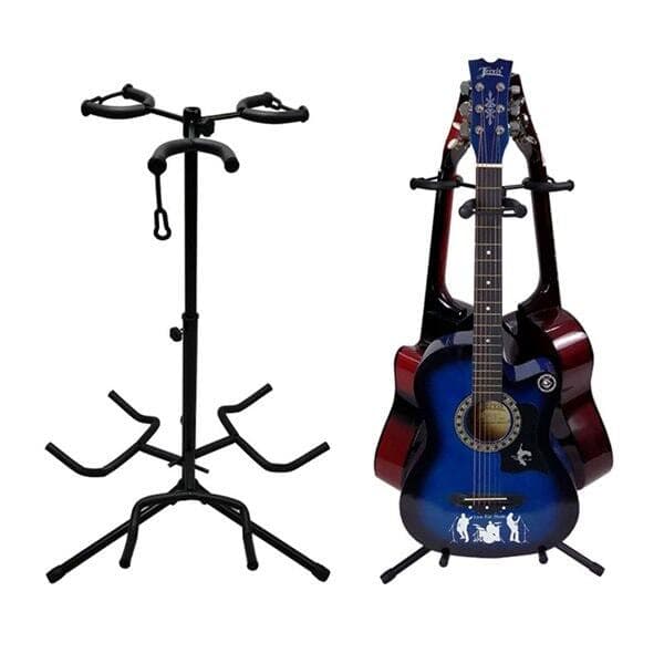 Gitarrställ för 3 gitarrer – justerbar höjd 60–105 cm och lutande stöd