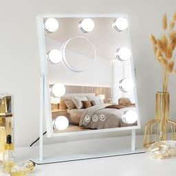 VANITII Sminkspegel med Ljus 360 Svängbar Bordmetall Vit 25x30 cm