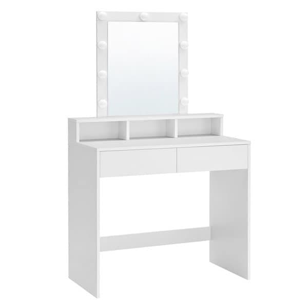 Sminkbord med LED-spegel och justerbar ljusstyrka