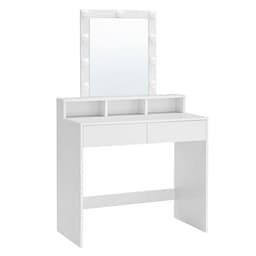 Sminkebord med LED-speil - Justerbar Belysning, Romslig Oppbevaring