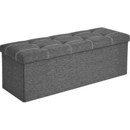 Oppbevaringsbenk i mørkegrått stofftrekk - 110 x 38 x 38 cm