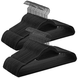 Samettiset ripustimet 50-pack - Svart