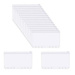 A6 PVC vetoketjullinen pussi 6-rengaskansiolle 15-osainen