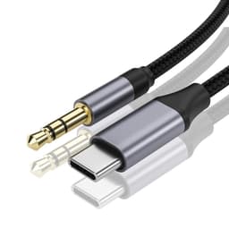 Lydkabel: Type-C til 3,5 mm Aux-ledning til bil og hovedtelefoner  1,5 M