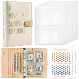 Käteiskirjekuoribudjettikansio säästöhaasteeseen Beige