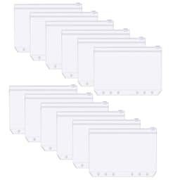 A5 PVC vetoketjullinen pussi 6-rengaskansiolle 12 kpl pakkaus
