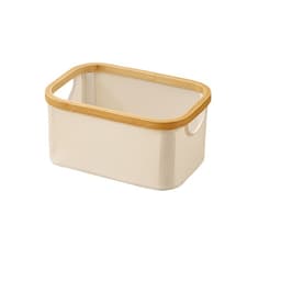 Sammenleggbar skittentøyskurv med lokk, beige S