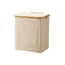 Sammenleggbar skittentøyskurv med lokk, beige XL