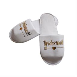 Brudtärna Tofflor: Vita Engångstofflor för Bröllop & Spa - 1 Par