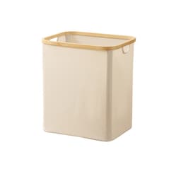 Hopfällbar tvättkorg med lock, beige L