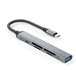 NÖRDIC USB-C-kortinlukija 4-paikkainen SD, MicroSD, MS, M2 1xUSB-C 1xUSB-A UHS-I