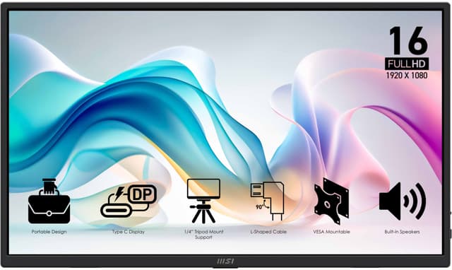 MSI PRO MP165 E6 FHD/IPS/60Hz/250nit/Portable 15.6" bildskärm