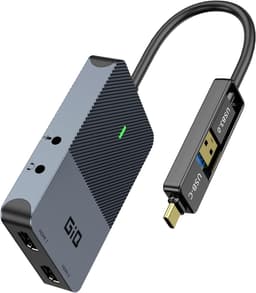 NÖRDIC DisplayLink 1 til 4 dockingstation 2xHDMI 2K@60Hz USB-A & USB-C kompatibel med USB 4, Windows og Mac