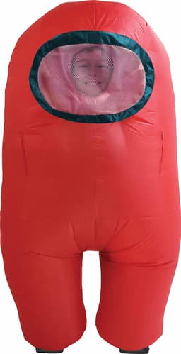YuMe Toys Among Us oppusteligt kostume til børn (Rød)