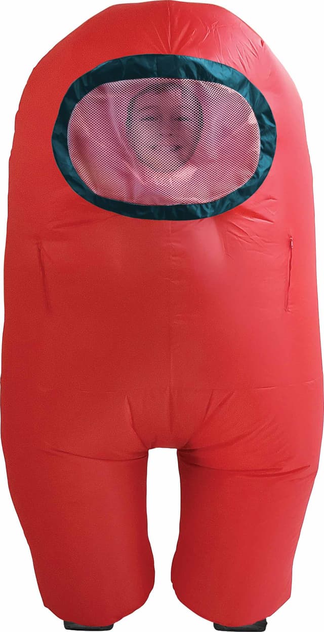 YuMe Toys Among Us uppblåsbar kostym för barn (Röd)