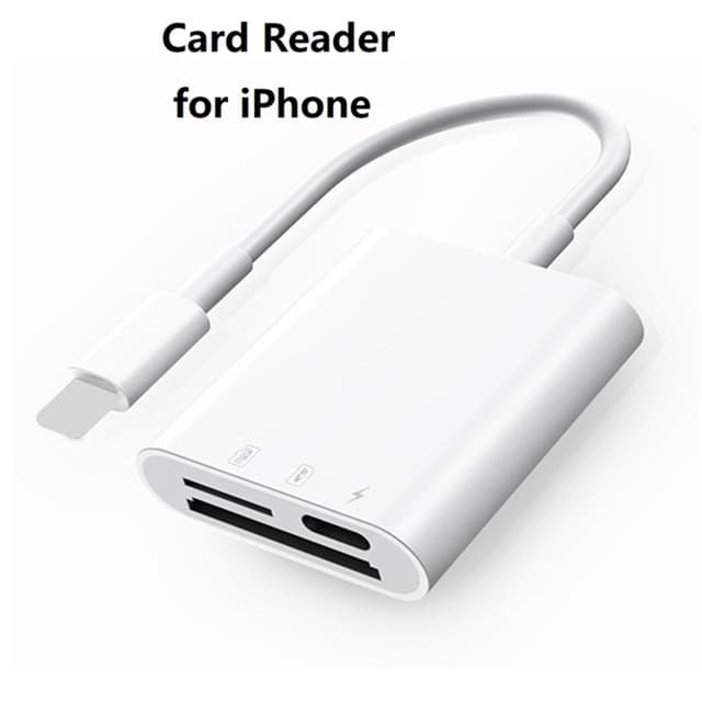 NÖRDIC Lightning Kortläsare 2 Slot SD, MicroSD 1xLightning-laddning UHS-I