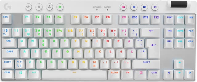 Logitech G PRO X TKL Lightspeed Tactile trådlöst tangentbord (vit)