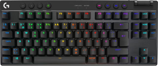 Logitech G PRO X TKL Lightspeed Linear trådlöst tangentbord (svart)
