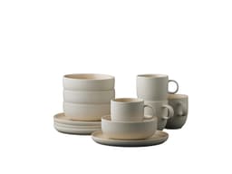 Studio Round Brunchsett Matte white/Matte sand