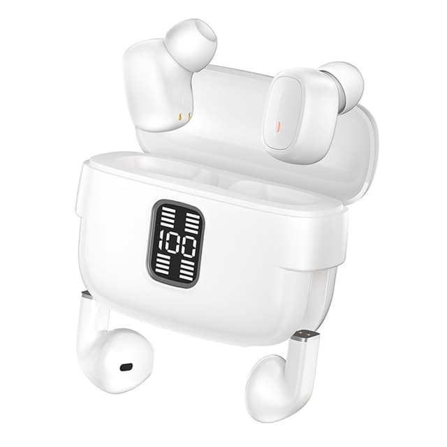 2 par trådlösa hörlurar Bluetooth 5.3 in-ear sporthörlurar brusreducering - vita