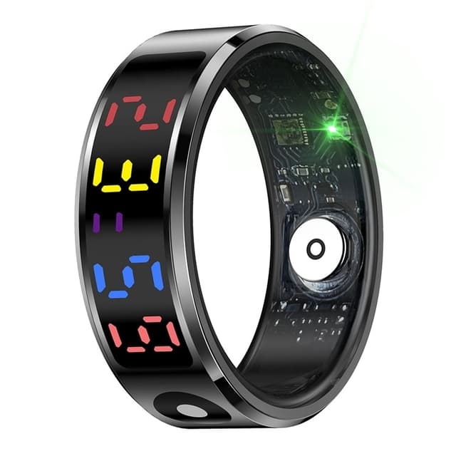 Vattentät Smart Ring Sömntracker Blodsyre Pulsmätare Laddningsfodral -Storlek 10
