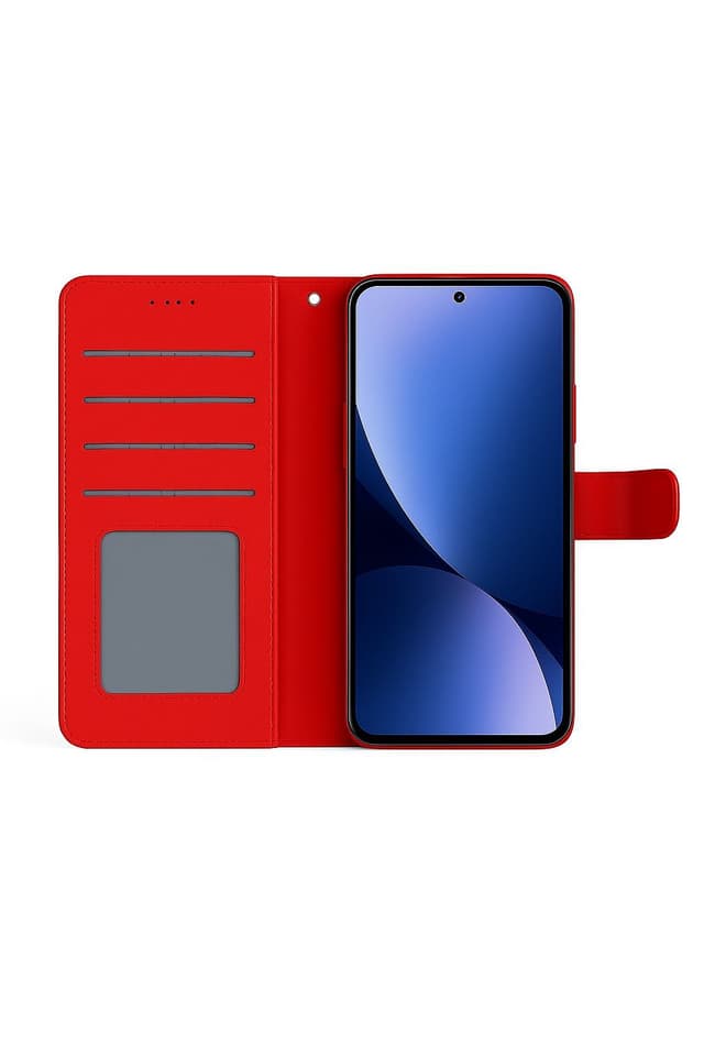 Snapcase Samsung A56 leather wallet 4 card (Red)