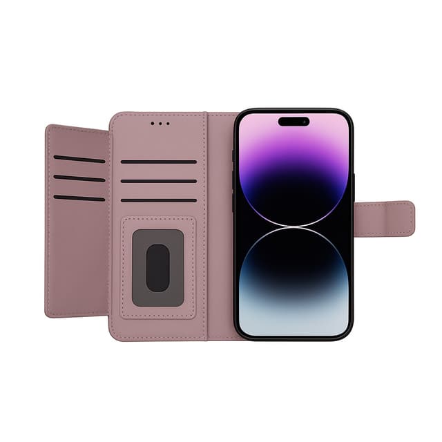 Snapcase leather wallet 9 card Iphone 16E/15/14/13 (pink)