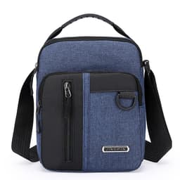 Lærredstasker til mænd, afslappet skuldertaske Crossbody taske Blå
