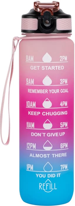 Motivation Bottle vesipullo PPNMotBtl1000-Bl/Dpi/BrPi(pinkki/sininen)