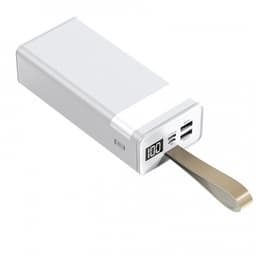 Powerbank 50 000mAh m. digitalt display og lys, hvid