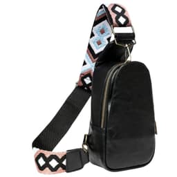 Naisten Crossbody olkalaukku, PU-nahkainen rintalaukku Musta