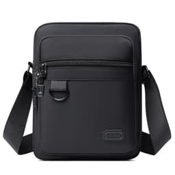 Tyylikäs Oxford-kangasta oleva pystysuuntainen olkalaukku miehille Musta