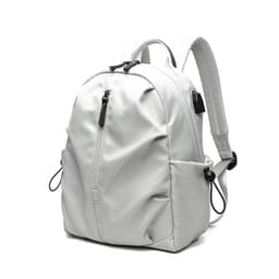 Tyylikäs Oxford-kankaasta valmistettu reppu, jossa on lokero kannettavalle tietokoneelle Valkoinen + harmaa