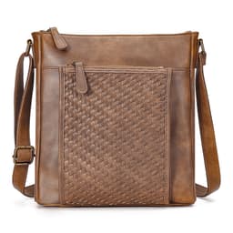 Tyylikäs kudottu olkalaukku - Tyylikäs ja tilava muotoilu Ruskea