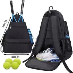 Ny Sports Tennisketsjer Rygsæk Sort
