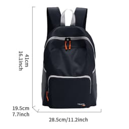 Taitettava reppu - kevyt kannettava matkalaukku Musta