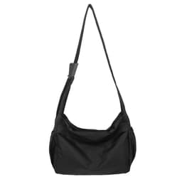 Harmaa olkalaukku - tilava ja tyylikäs kangaskassi Musta