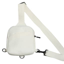 Unisex-kangaskassilaukku - rento rintalaukku kuntoiluun ja jokapäiväiseen käyttöön Valkoinen