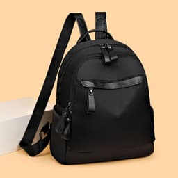 Stilig svart ryggsekk - Perfekt for hverdagsbruk PU