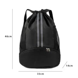 Basketbollryggsäck med stor kapacitet och skofack Svart