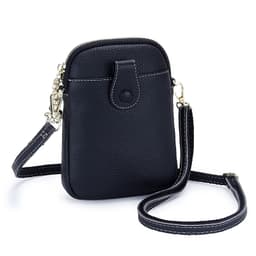 Crossbody skuldertaske i ægte læder til kvinder Sort